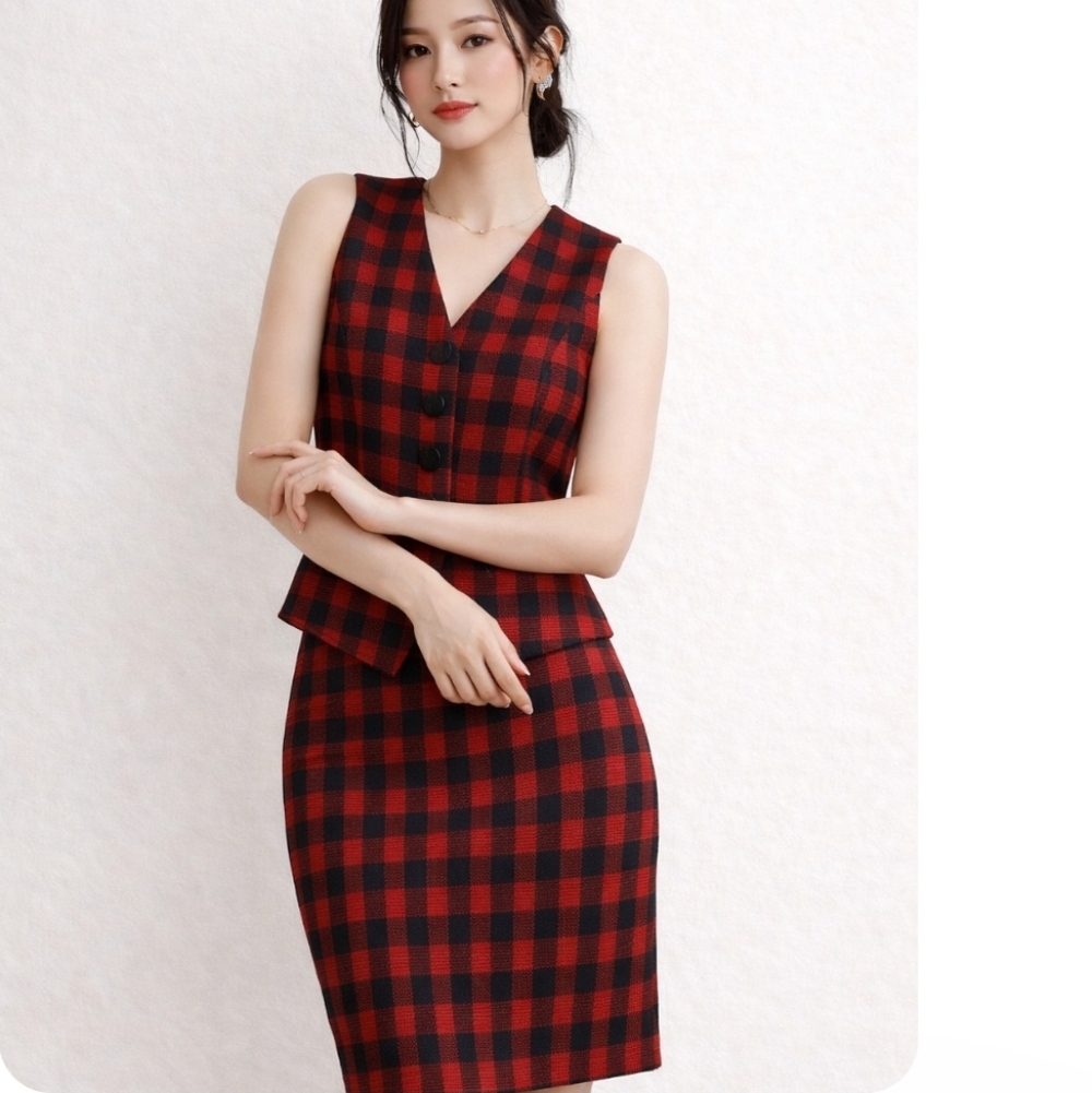 Toptopolo | Lambswool Lux Vest Skirt Set NWT